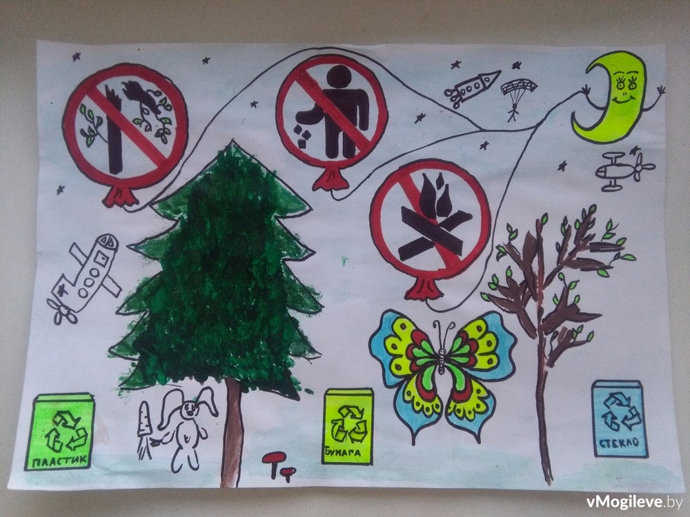 «Стекло, бумагу, пластик отдельно положи» —  детский рисунок для акции TianDe на сайте vMogileve.by