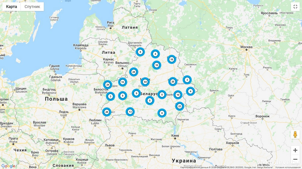 Скрины с сайта euprojects.by. Проекты ЕС на территории Беларуси