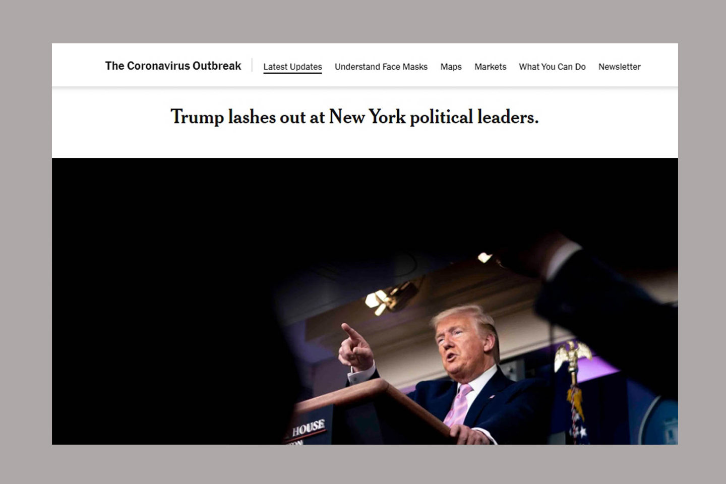 Скриншот с сайта газеты Нью-Йорк Таймс