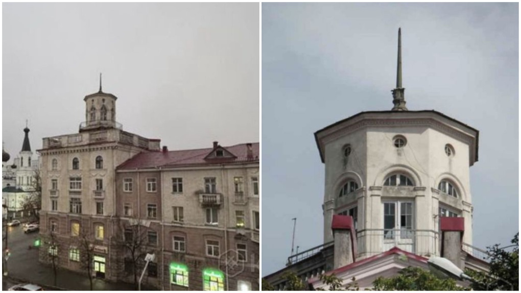 Башня на крыше дома в Могилеве